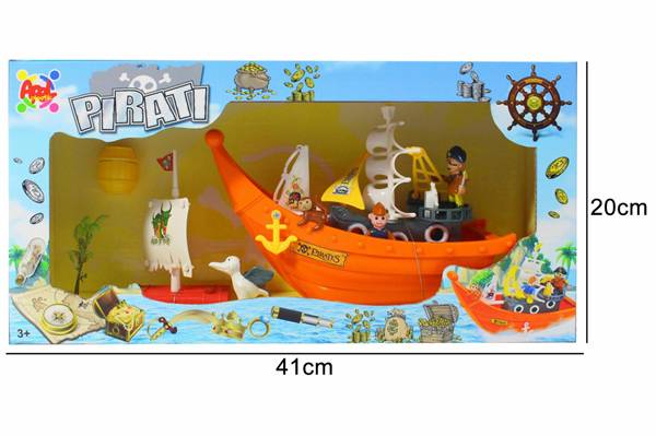 APEL VASCELLO PIRATA CON 2 PERSONAGGI 