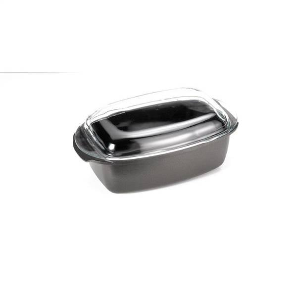 ANTIK ARS CASSERUOLA RETT. 48X24 PIERRE STONE CON COPERCHIO IN PYREX