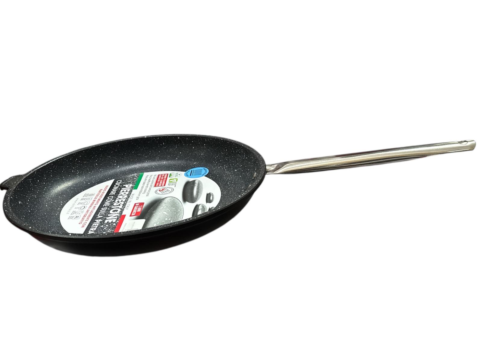 ANTIK ARS PADELLA BASSA CM.24 MAN INOX PIERRESTONE INDUZIONE