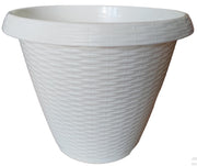 BRONZO VASO VIMINI CM.35 BIANCO