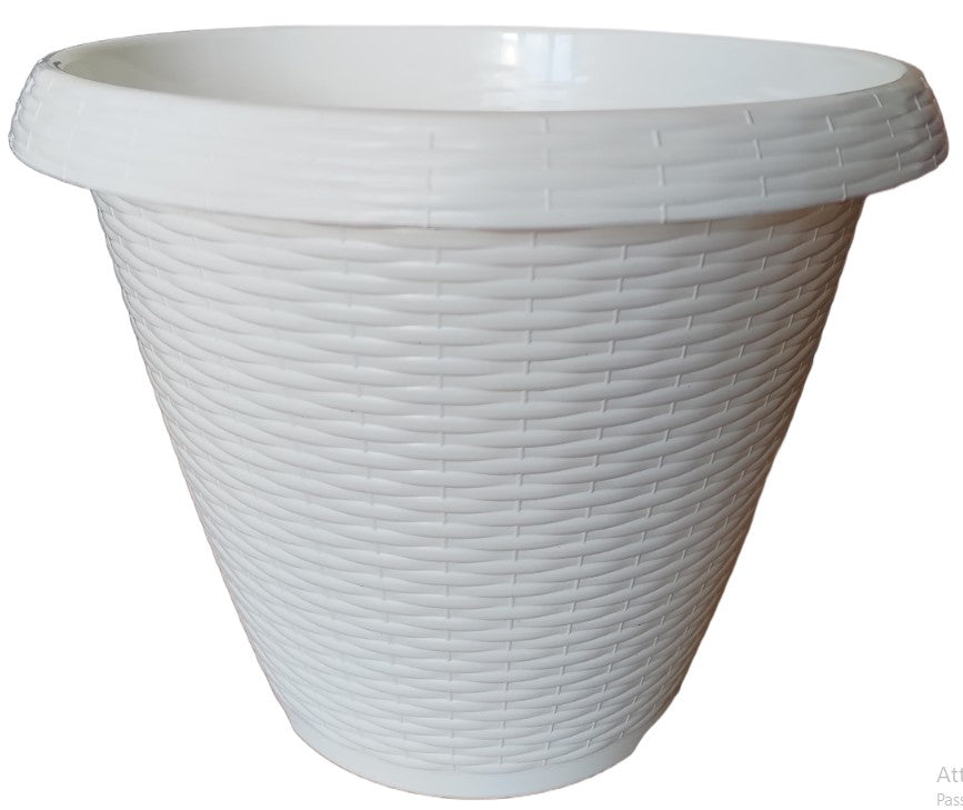 BRONZO VASO VIMINI CM.35 BIANCO