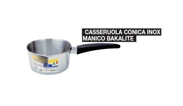 GNALI CASSERUOLA CONICA CM.16 INOX M/BAK