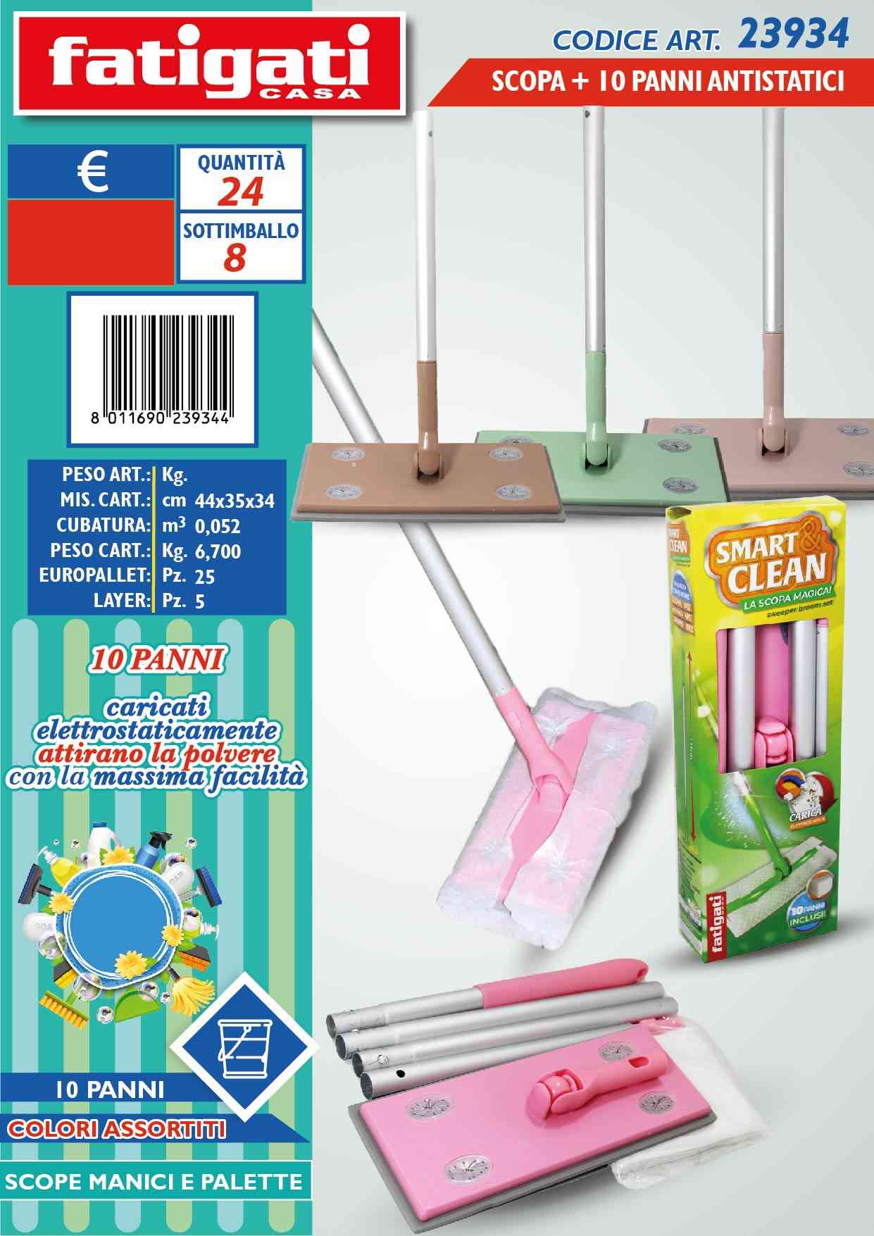 FATIGATI SCOPA + 10 PANNI ANTISTATICI