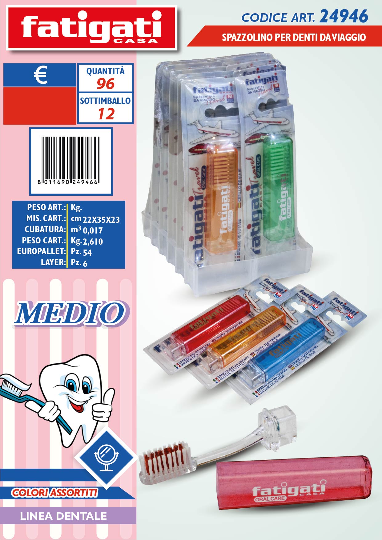 FATIGATI SPAZZOLINO DENTI DA VIAGGIO MED