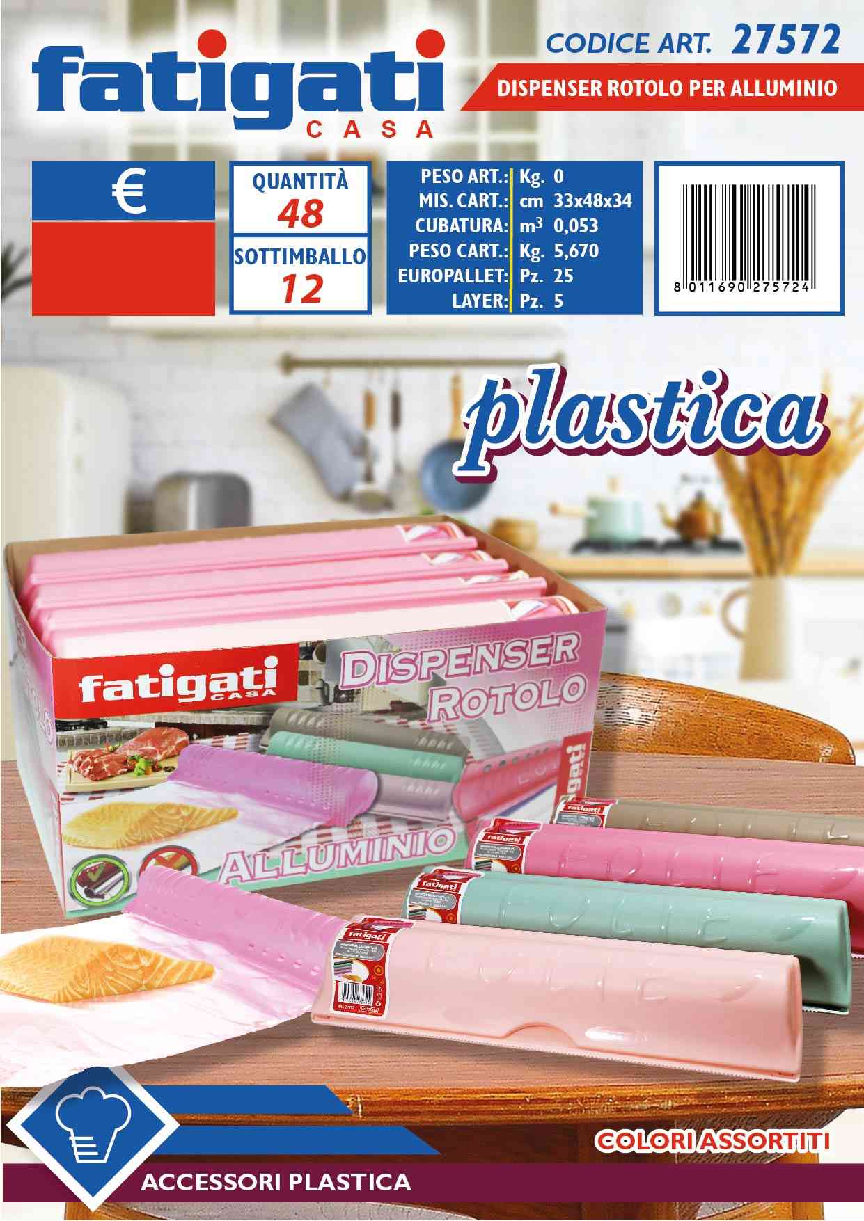 FATIGATI DISPENSER ROTOLO ALLUMINIO