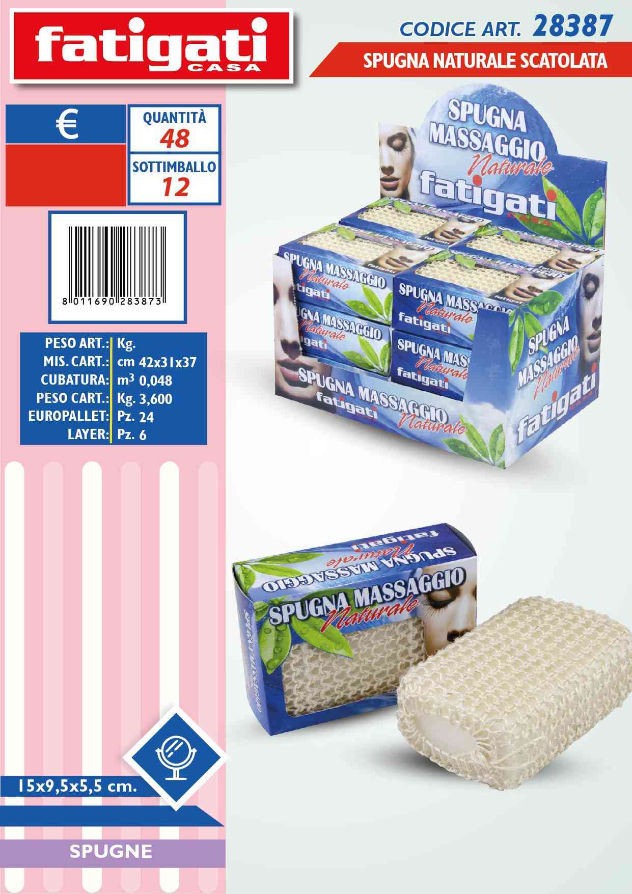 FATIGATI SPUGNA NATURALE SCATOLATA