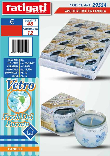 FATIGATI VASETTO VETRO C/CANDELA FRESH 