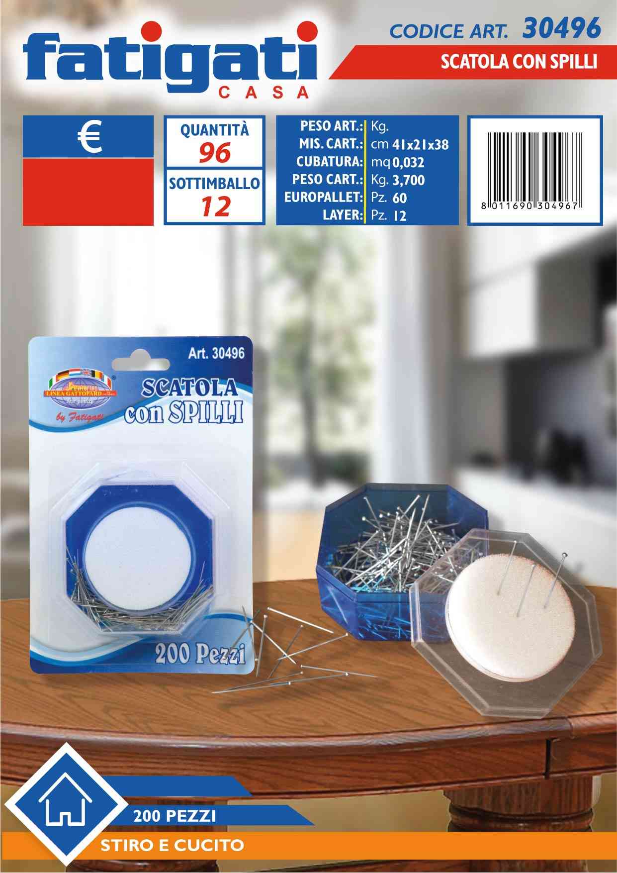 FATIGATI SCATOLA C/SPILLI 200PZ