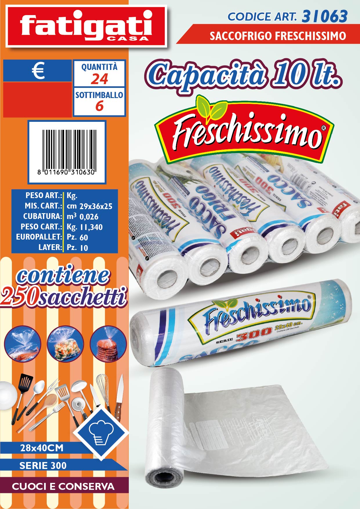 FATIGATI SACCOFRIGO CM.28X40 300 FRESCHI