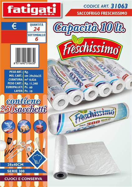FATIGATI SACCOFRIGO CM.28X40 300 FRESCHI 