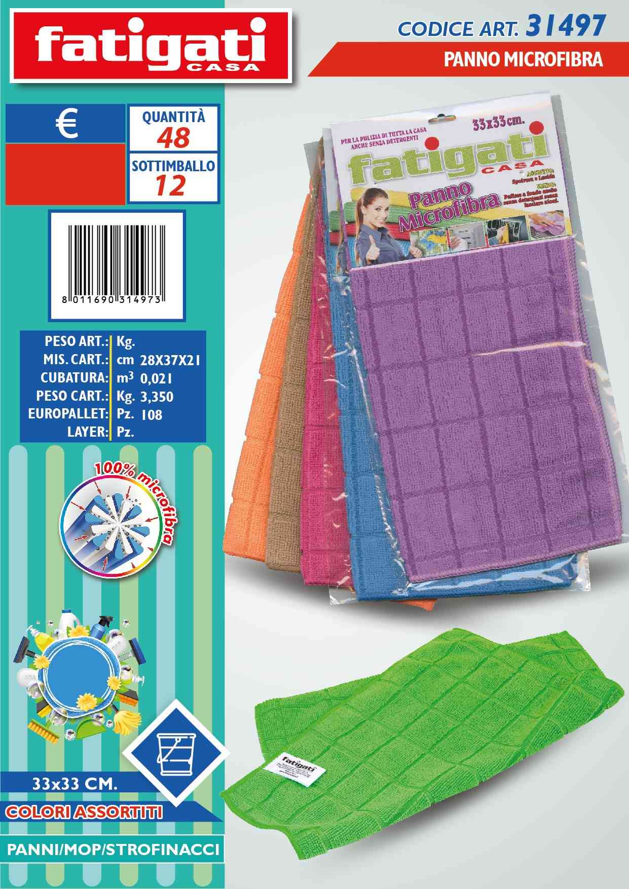 FATIGATI PANNO MICROFIBRA 33X33CM