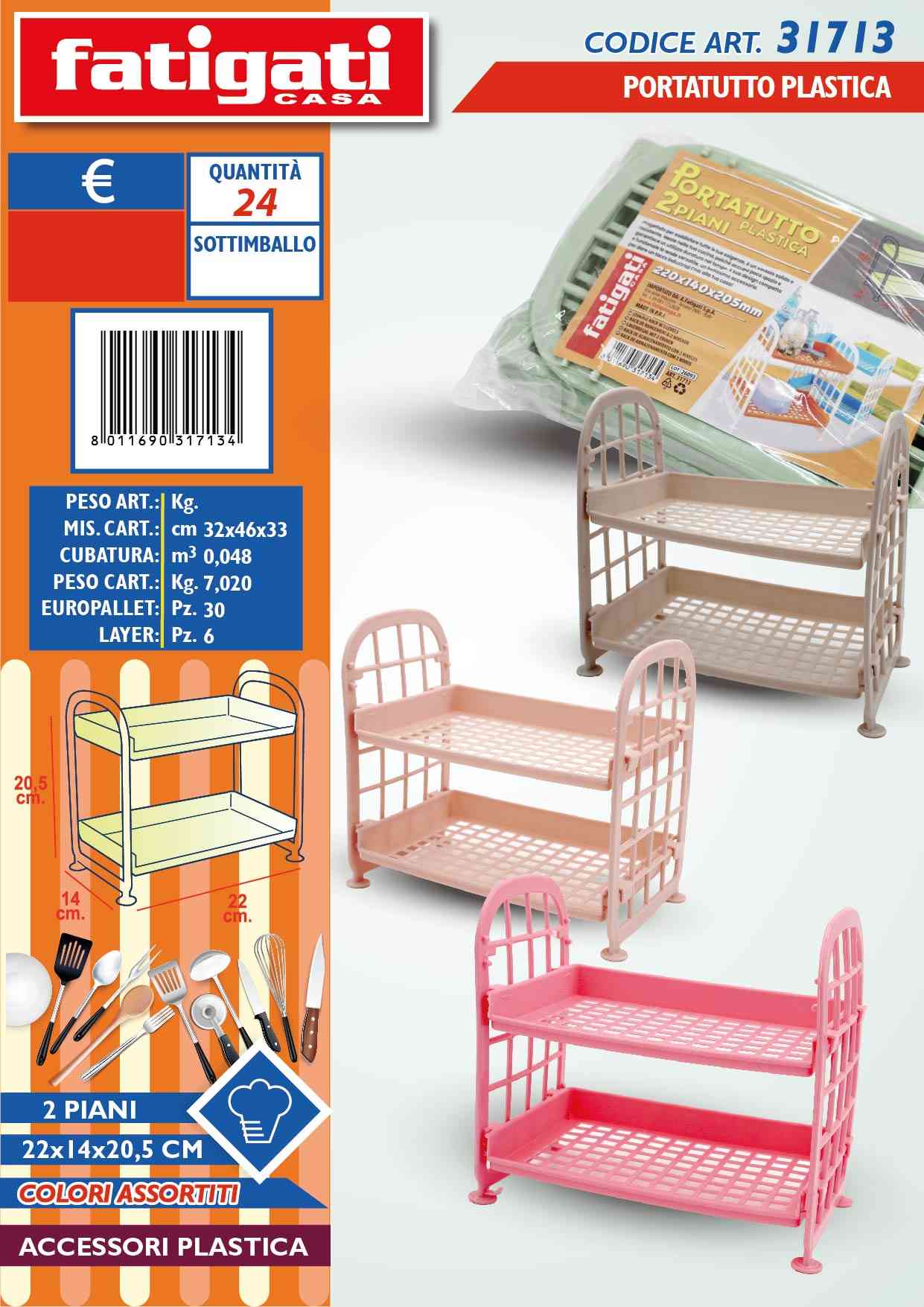 FATIGATI PORTATUTTO PLASTICA 2 PIANI