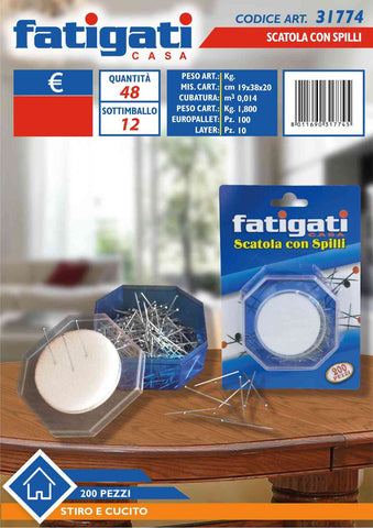 Fatigati Scatola C/spilli 200pz - Infinity Home Store