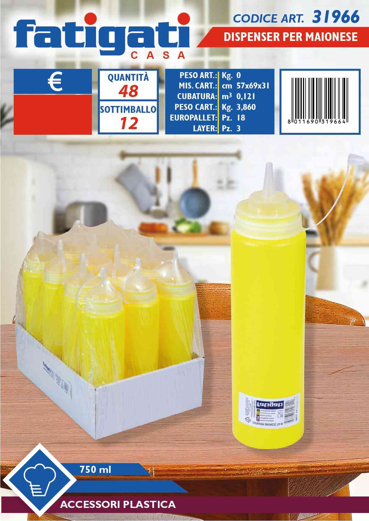 FATIGATI BOTTIGLIA DISPENSER MAYON 750ML