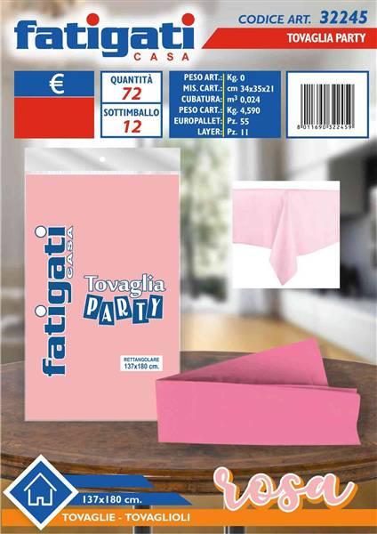 FATIGATI TOVAGLIA PARTY 137X180CM. ROSA 