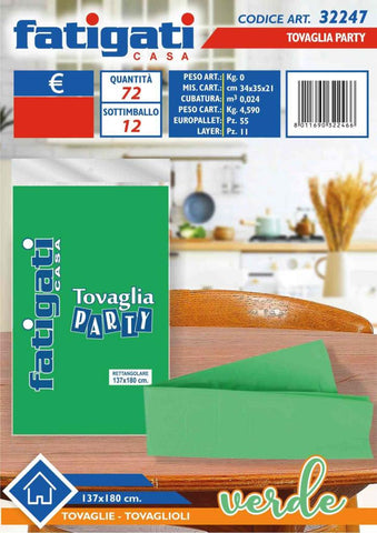 Fatigati Tovaglia Party 137x180cm Verde