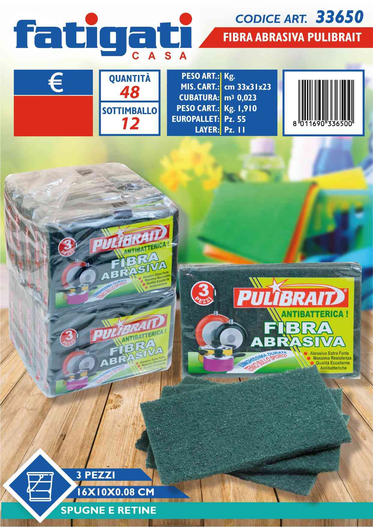 FATIGATI SPUGNA ABRASIVA 3PZ 16X10