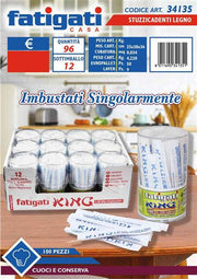 FATIGATI STUZZICADENTI LEGNO 100PZ IMBUS IMBUSTATI SINGOLARMENTE