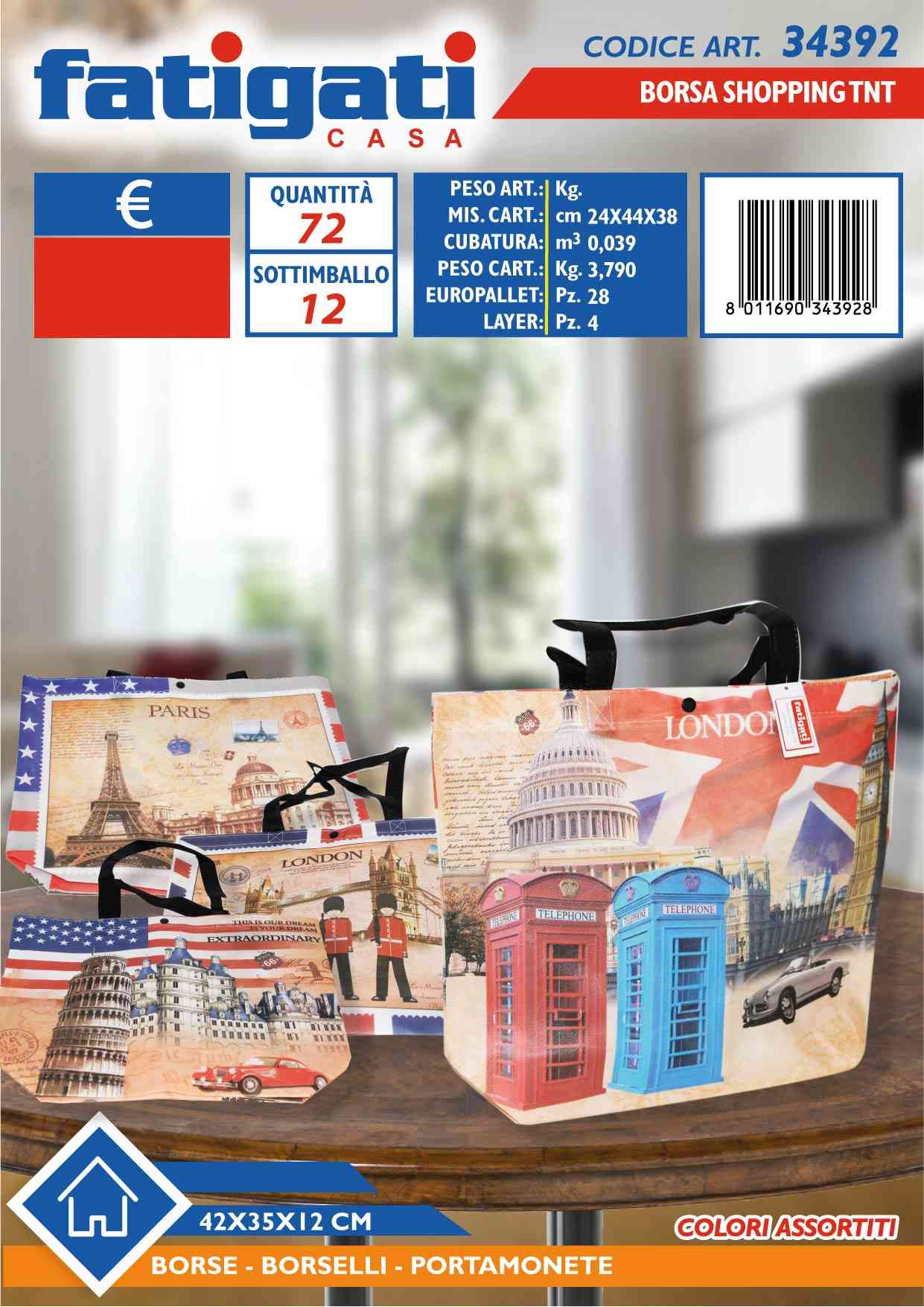 FATIGATI BORSA SHOPPING TNT 42X35X12CM