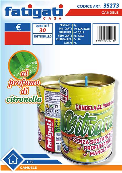 FATIGATI CANDELA CITRONELLA T3 