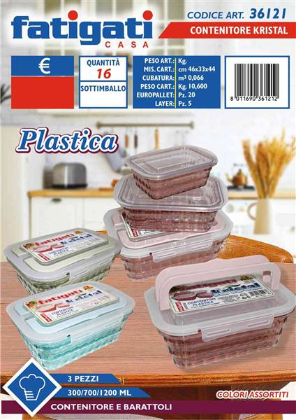 FATIGATI CONTENITORE PLAST KRISTAL 3PZ 