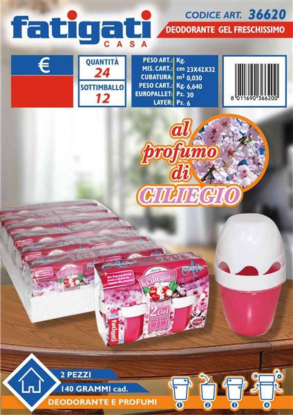 FATIGATI DEO GEL 140GR. 2PZ CILIEGIO 