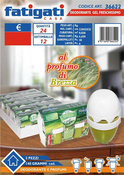 FATIGATI DEO GEL 140GR. 2PZ BREZZA 