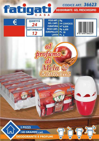 FATIGATI DEO GEL 140GR. 2PZ MELA 