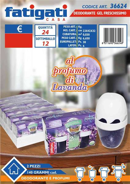 FATIGATI DEO GEL 140GR. 2PZ LAVANDA 