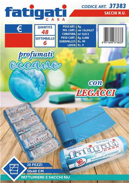 FATIGATI SACCHI C/LACCI 20PZ 50X60 CELES 