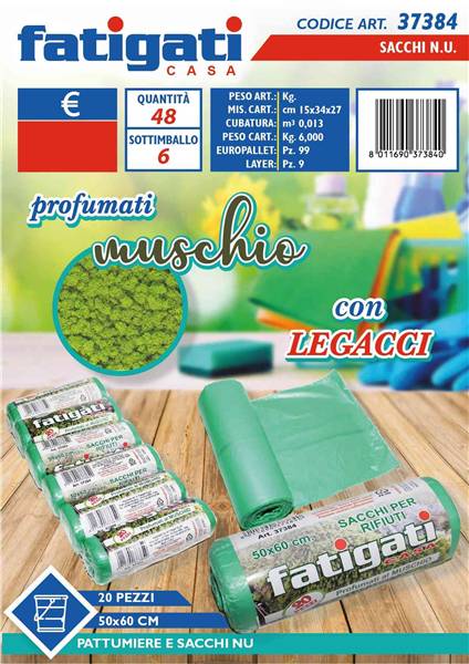 FATIGATI SACCHI C/LACCI 20PZ 50X60 MUSCH 