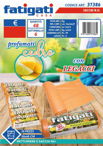 Fatigati Sacchi C/lacci 20pz 50x60 Cedr