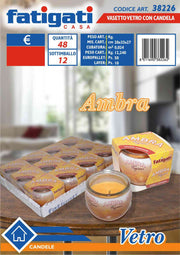 FATIGATI VASETTO VETRO C/CANDELA AMBER
