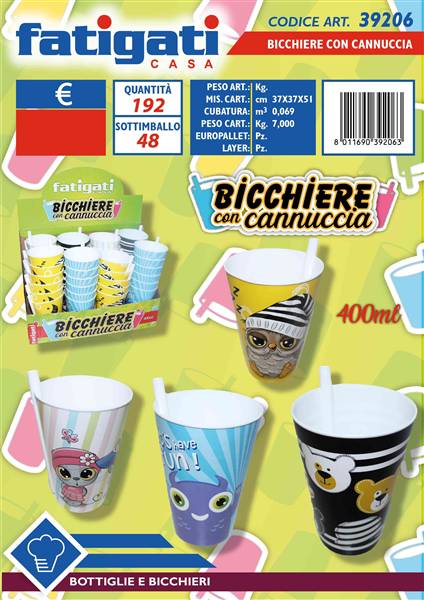 FATIGATI BICCHIERE CON CANNUCCIA 400ML 