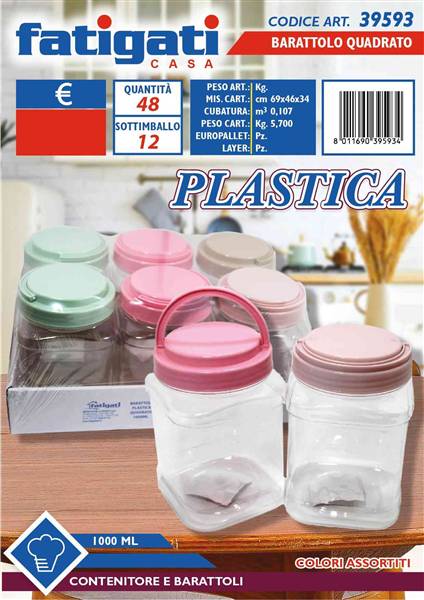 FATIGATI BARATTOLO PLASTICA QUADRATO 1LT 