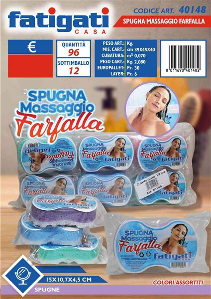 FATIGATI SPUGNA MASSAGGIO FARFALLA 