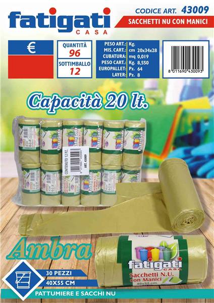 FATIGATI SACCHETTI C/MAN 30PZ 40X55 AMB 