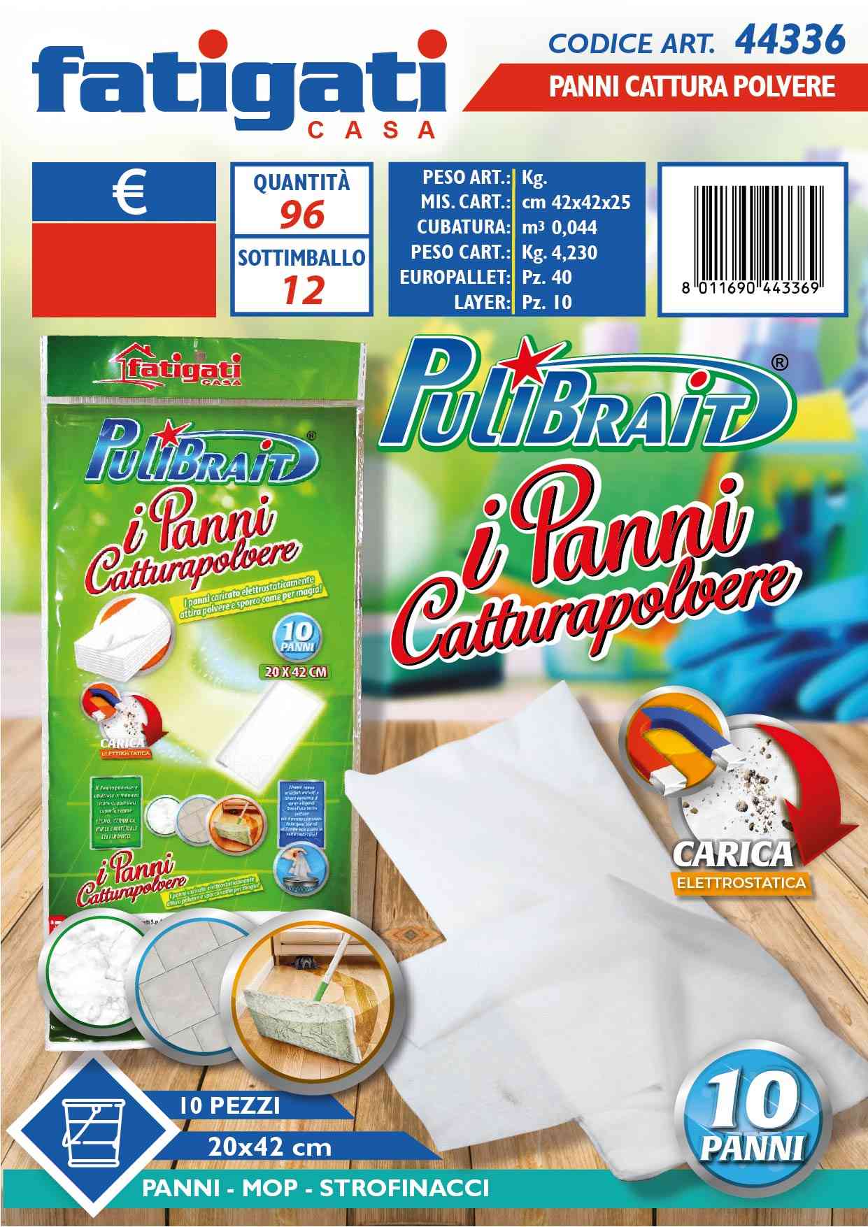 FATIGATI PANNO CATTURAPOLVERE 20X42 10PZ