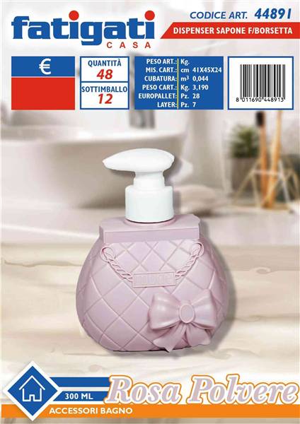 FATIGATI DISPENSER SAPONE ROSA FORMA BORSETTA