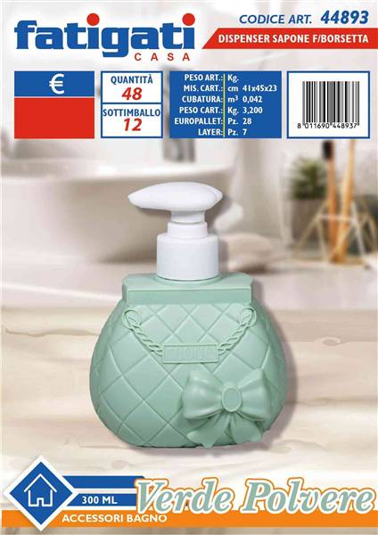 FATIGATI DISPENSER SAPONE VERDE FORMA BORSETTA