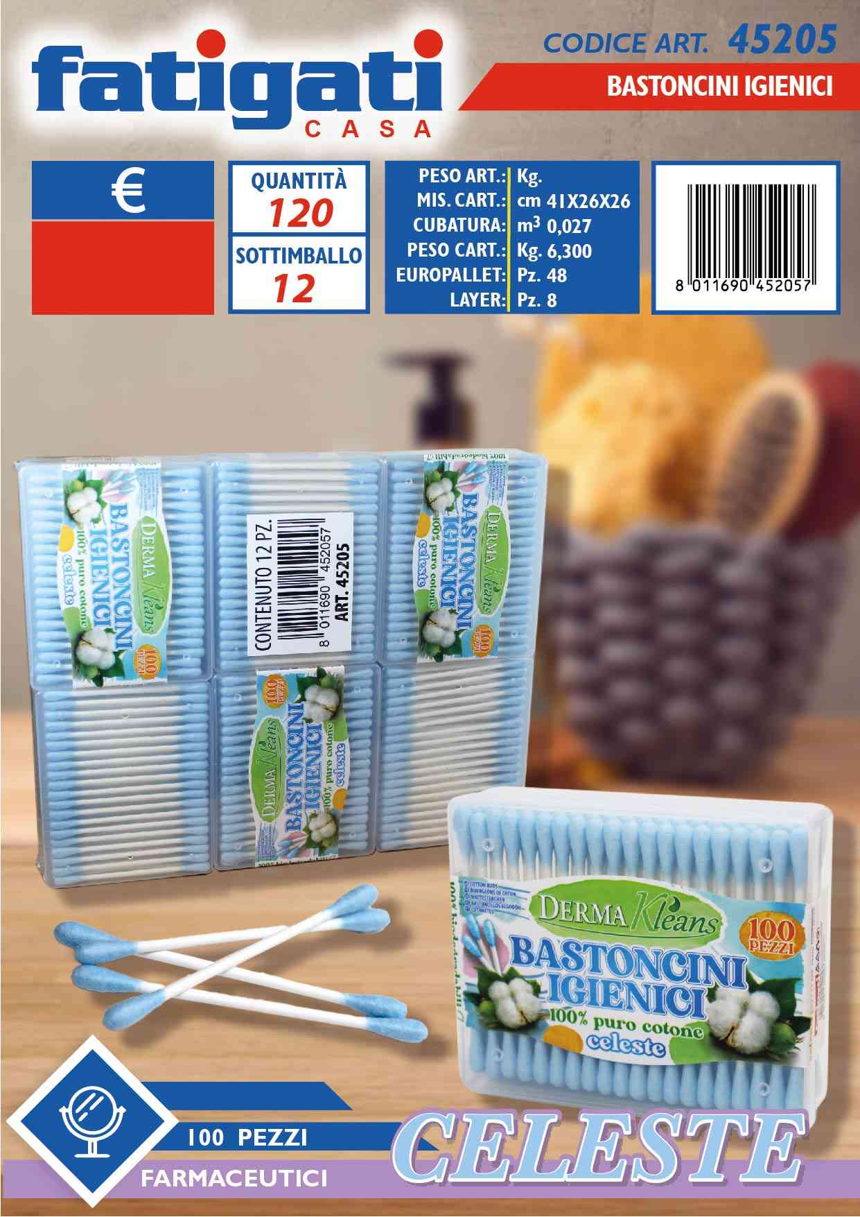 FATIGATI BASTONCINI IGIENICI 100PZ CELES