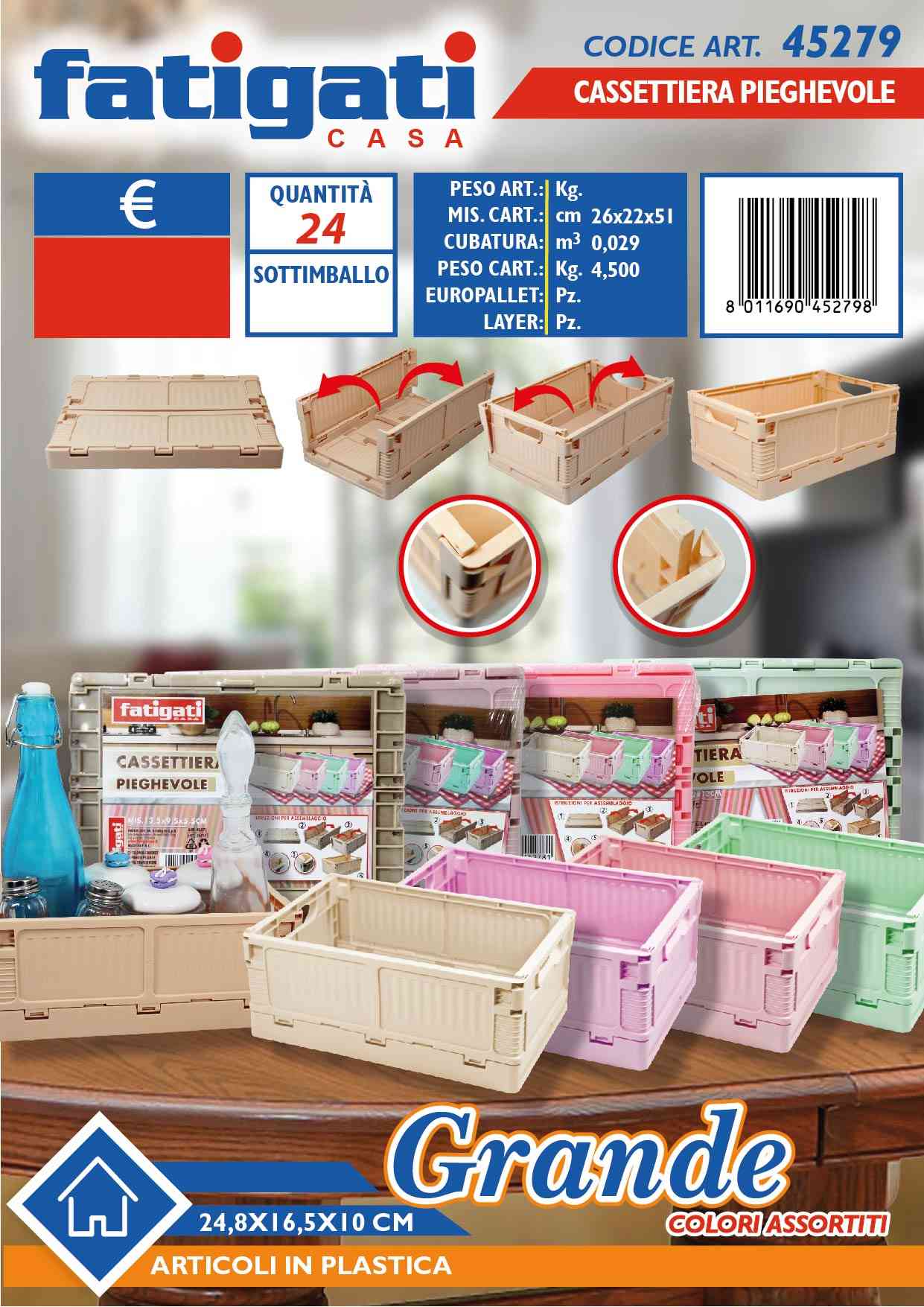 FATIGATI CASSETTIERA PLASTICA GRANDE PIEGHEVOLE