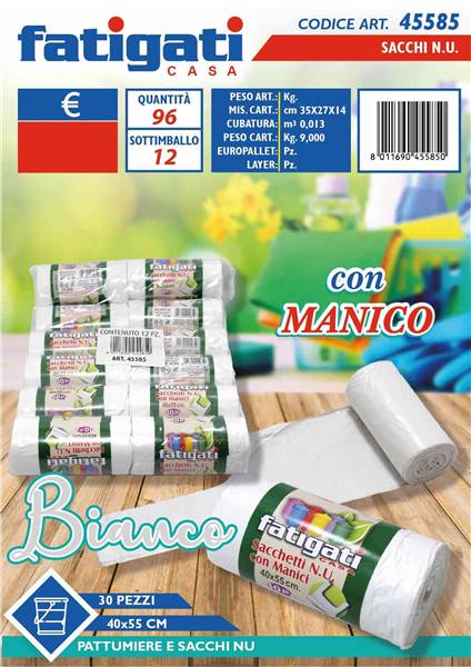 FATIGATI SACCHETTI C/MAN 30PZ 40X55 BIAN 
