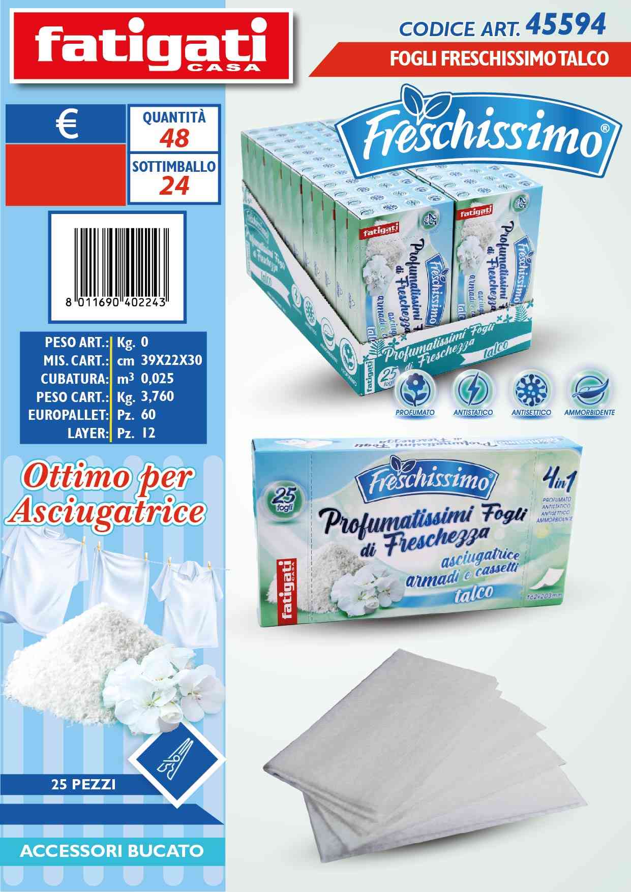 FATIGATI FOGLI FRESCH TALCO 25PZ