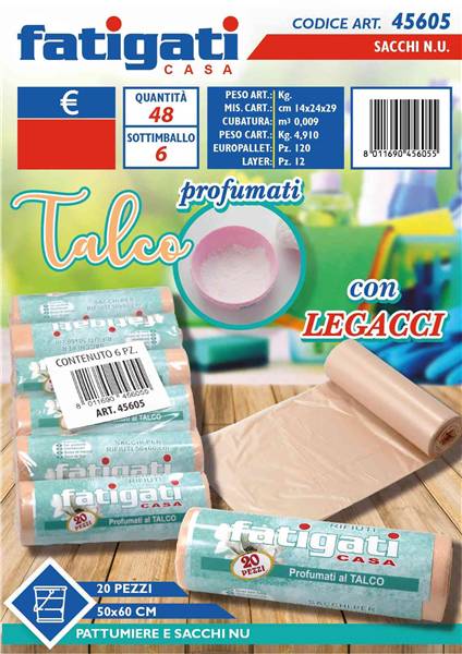 FATIGATI SACCHI C/LACCI 20PZ 50X60 TALCO 