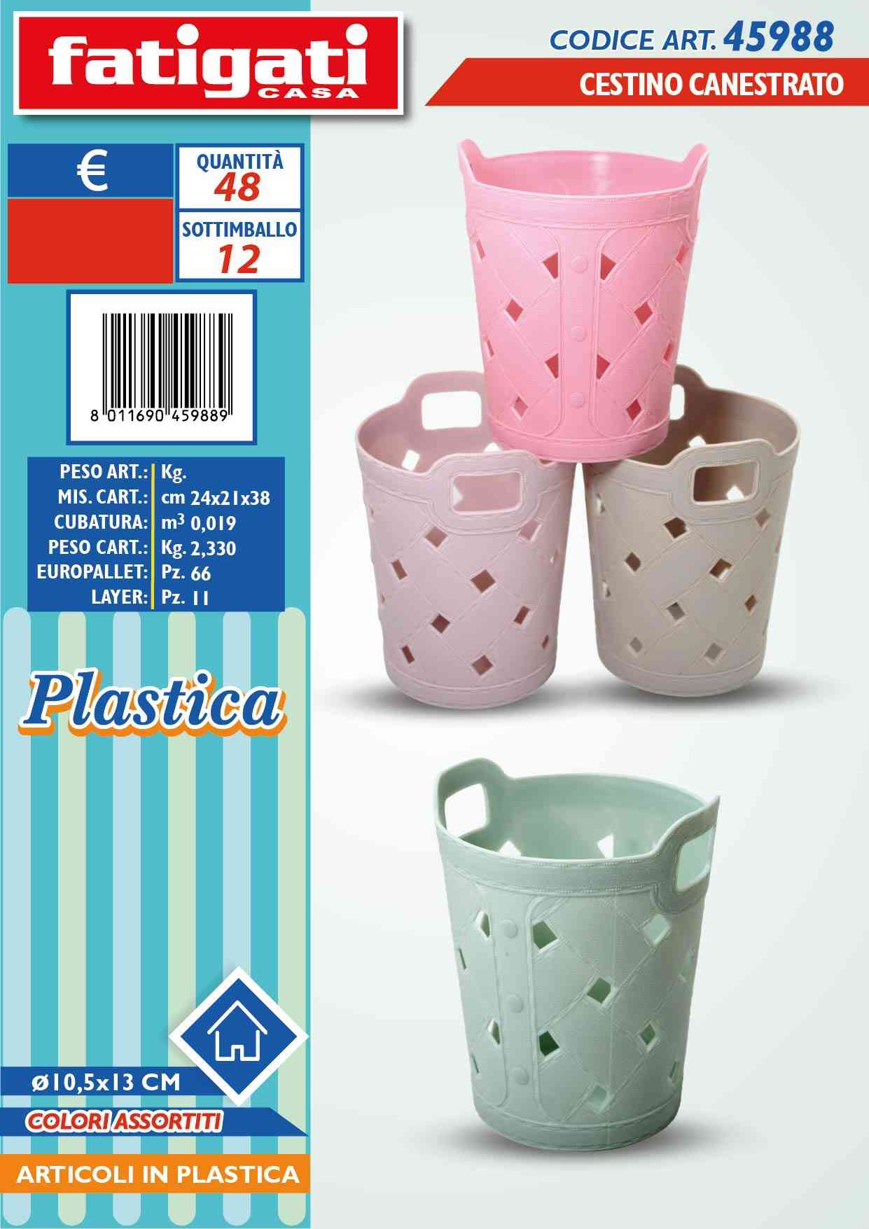 FATIGATI CESTINO CANESTRATO 10X5X13CM