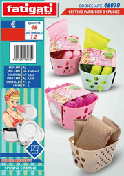 FATIGATI CESTINO CON 3 SPUGNE PARIS