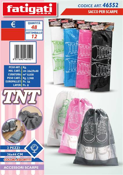 FATIGATI SACCO TNT 2PZ PER SCARPE 36X44 