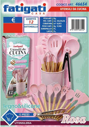 FATIGATI UTENSILI DA CUCINA 12PZ ROSA 