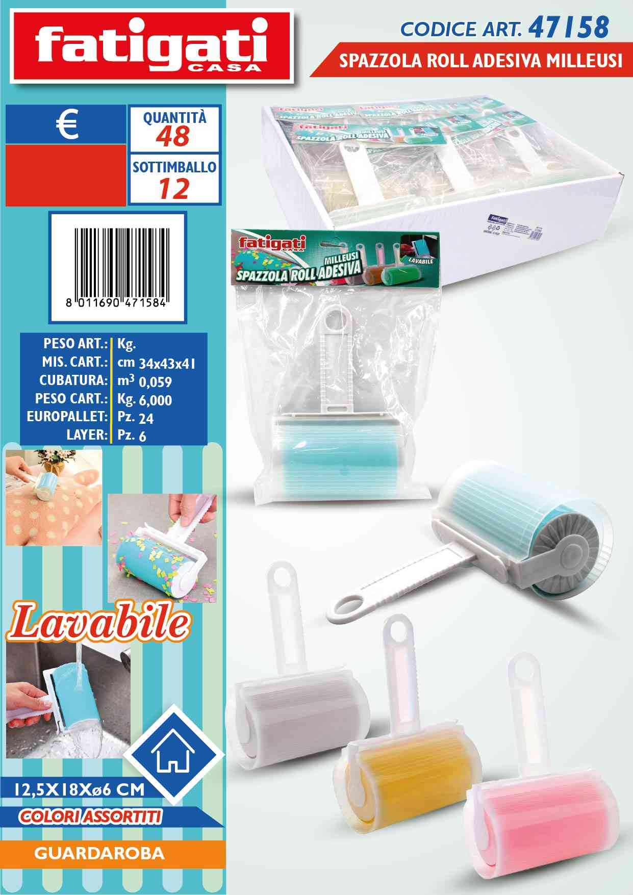 FATIGATI SPAZZOLA ADESIVA ROLL MILLEUSI